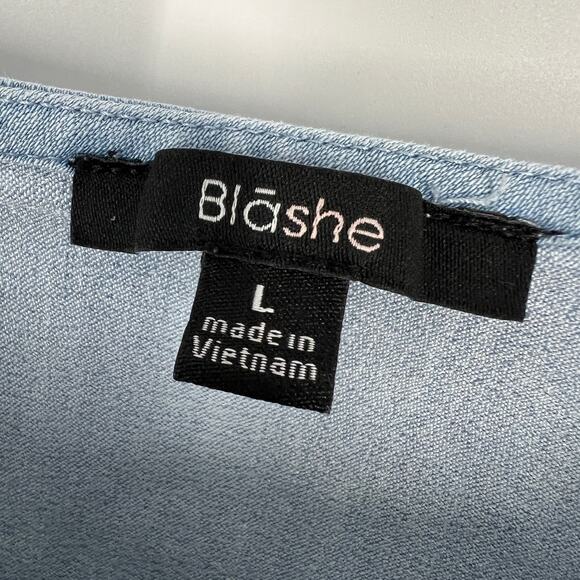 Blashe Denim Tank Dress Junior Large Light Wash Blue Stretch Sheath Sleeveless - Picture 3 of 8